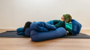 Karla Brodie, Restorative Yoga Teacher Training, Auckland, New Zealand - Supported, Reclined, Bound Angle Pose 3